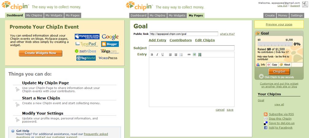 chipIn past crowdfunding campaigns